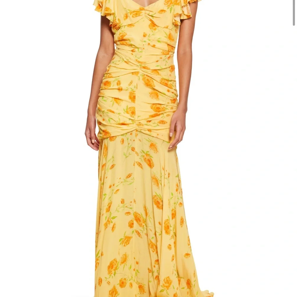 De La Valí Sevilla Apricot Floral Maxi Dress - Picture 7 of 9